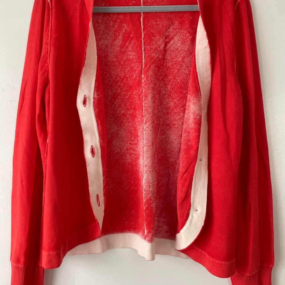 Red Button-Up Cardigan